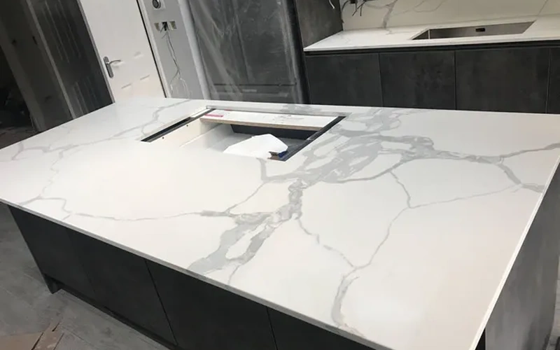 Black Engineered Stone Slab for Kitchen Vanity