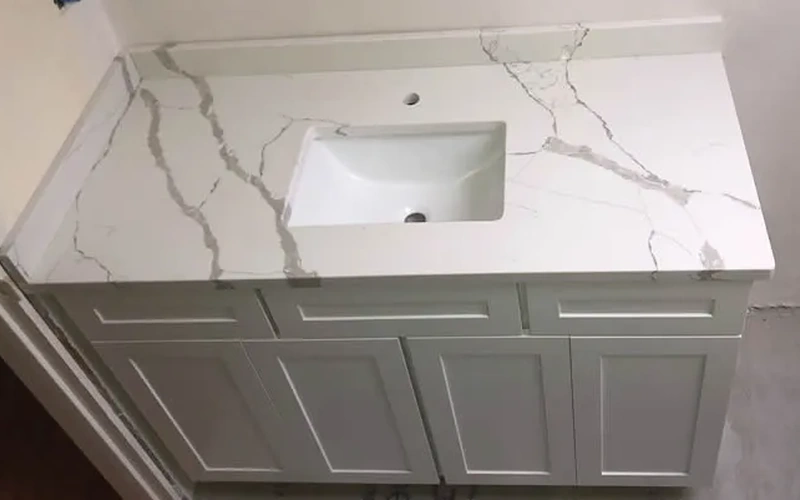 Black Engineered Stone Slab for Kitchen Vanity