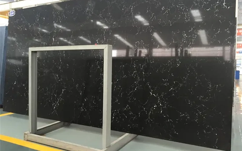 Black Engineered Stone Slab for Kitchen Vanity
