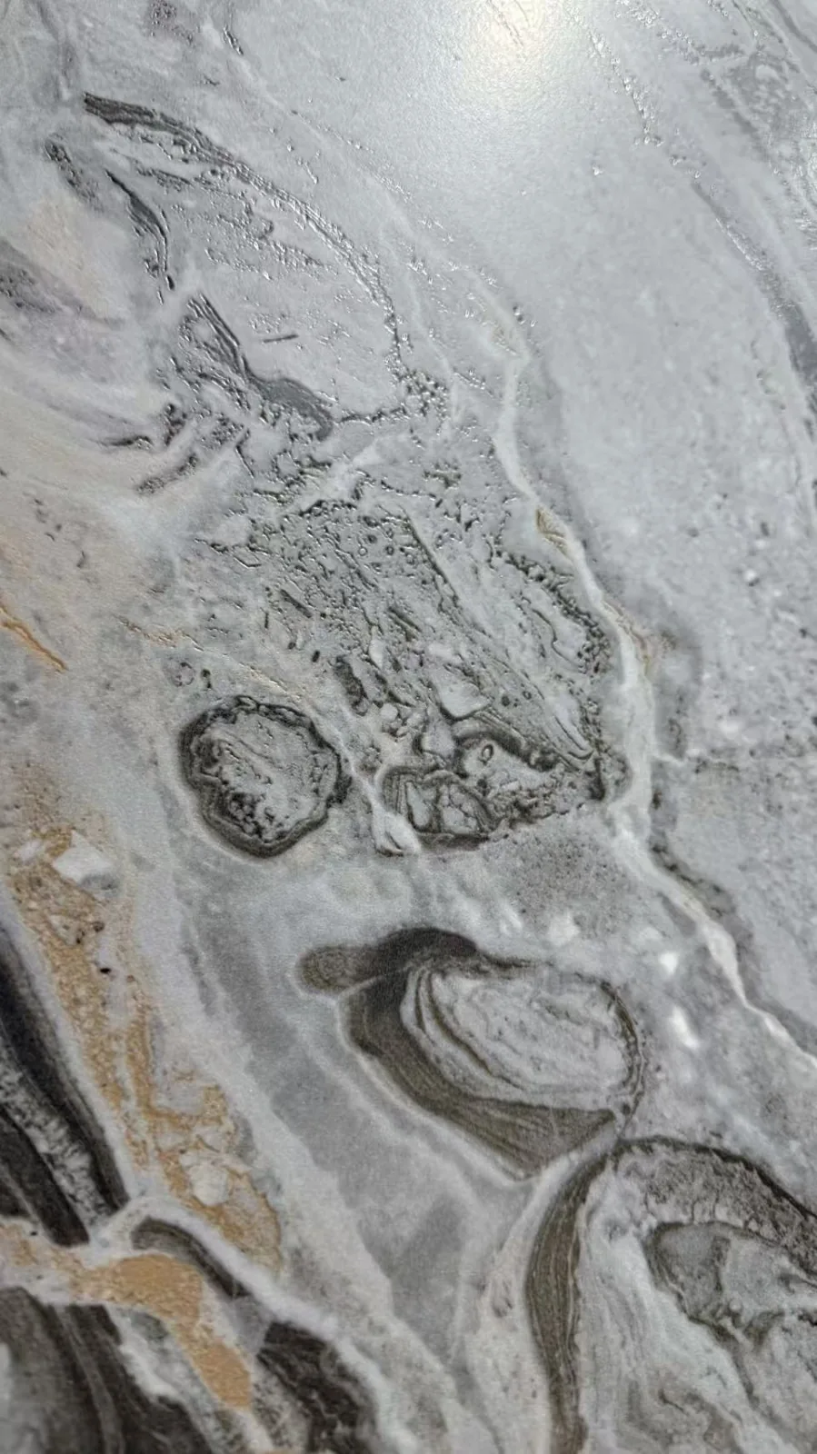 Surface detail for brown grey vein sintered stone slab