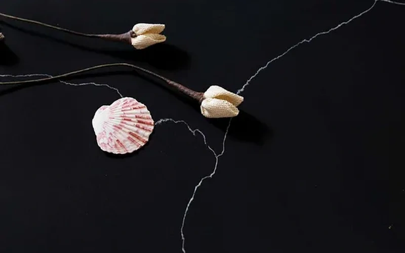 Calacatta Black Quartz Stone Slabs Kitchen Countertops