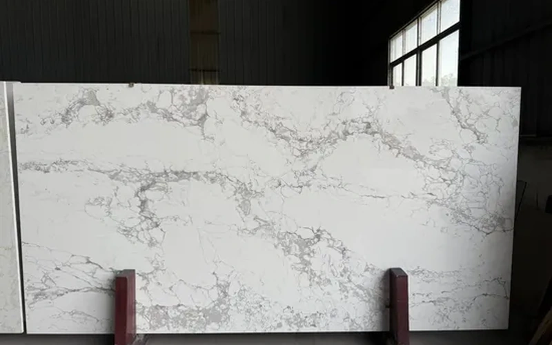 Calacatta White Quartz Stone Kitchen Island Countertop