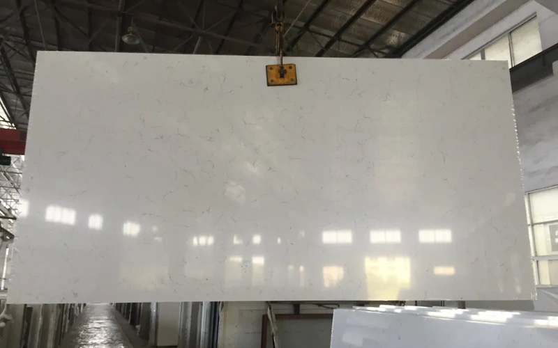 Carrara White Artificial Quartz Stone Countertops Tiles