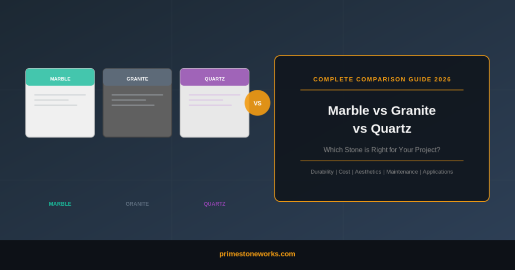 Marble vs Granite vs Quartz Complete Comparison