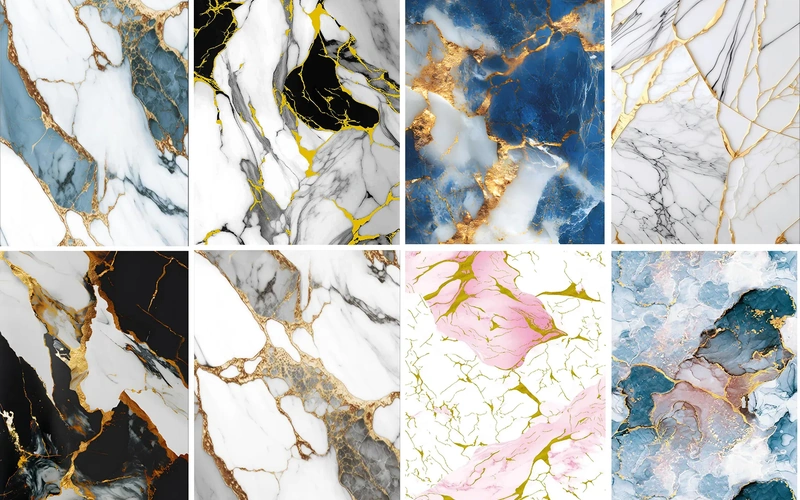 Golden Marble PVC Wall Panels Interior Decoration