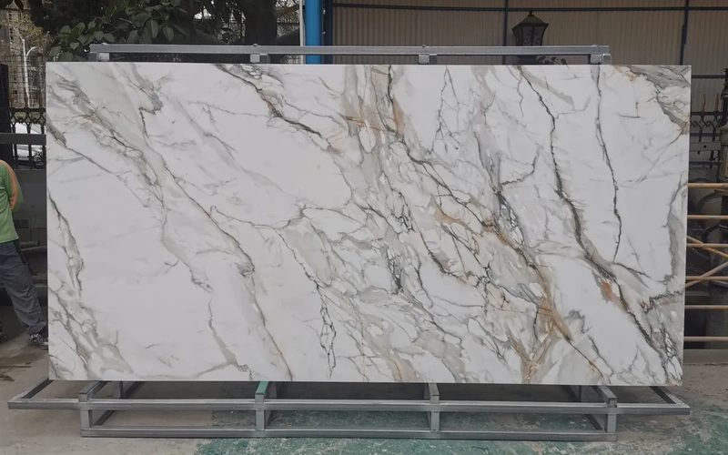 Grey Marble Look Sintered Stone Wall Slab