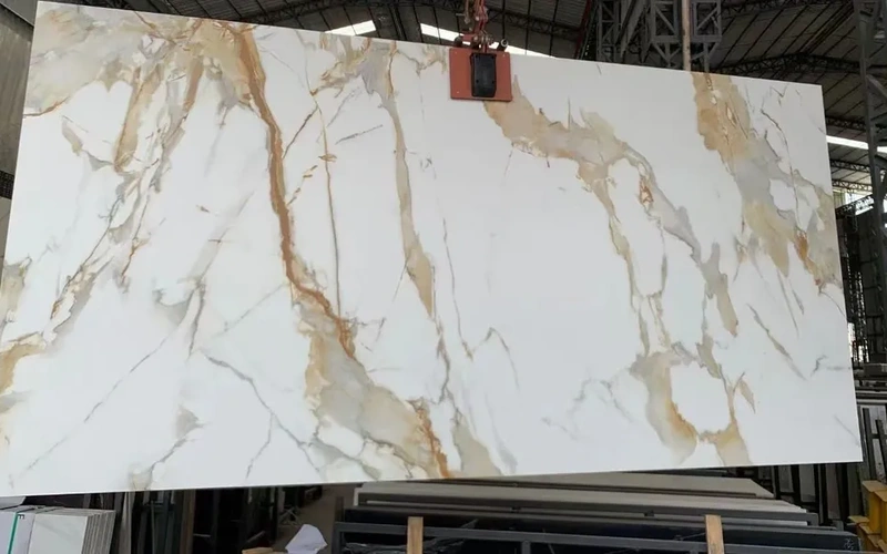 Grey Marble Look Sintered Stone Wall Slab