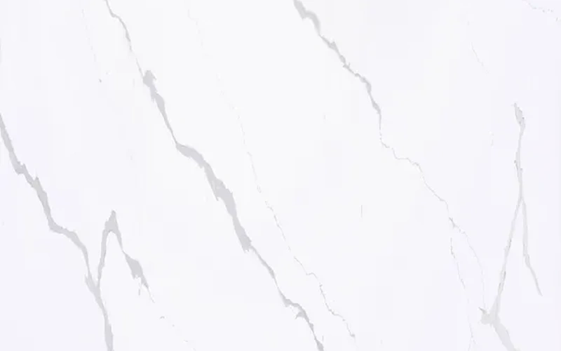 Low Silica White Quartz Slab Kitchen Countertop