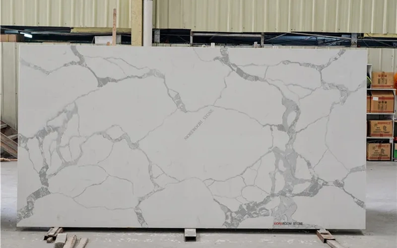 Marble Look Quartz Stone Kitchen Countertops Slabs