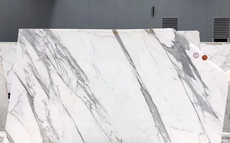 Polished Calacatta White Marble Tiles for Flooring