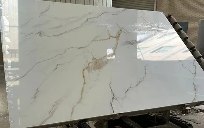Polished Engineered White Marble Stone Slabs