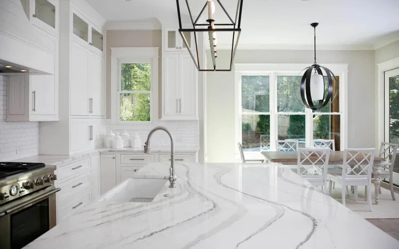 Pure White Quartz Stone Slabs for Countertops