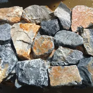 rust colored natural loose stone garden paving banner 1