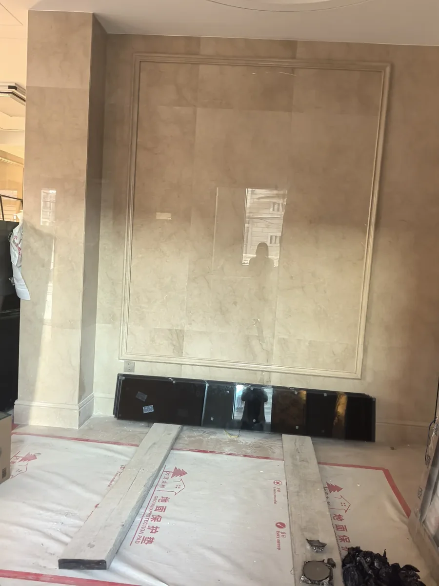 Cream marble indoor wall and floor application