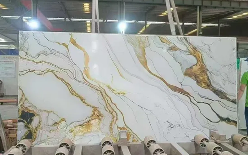 White Artificial Marble Engineered Stone Floor Tiles