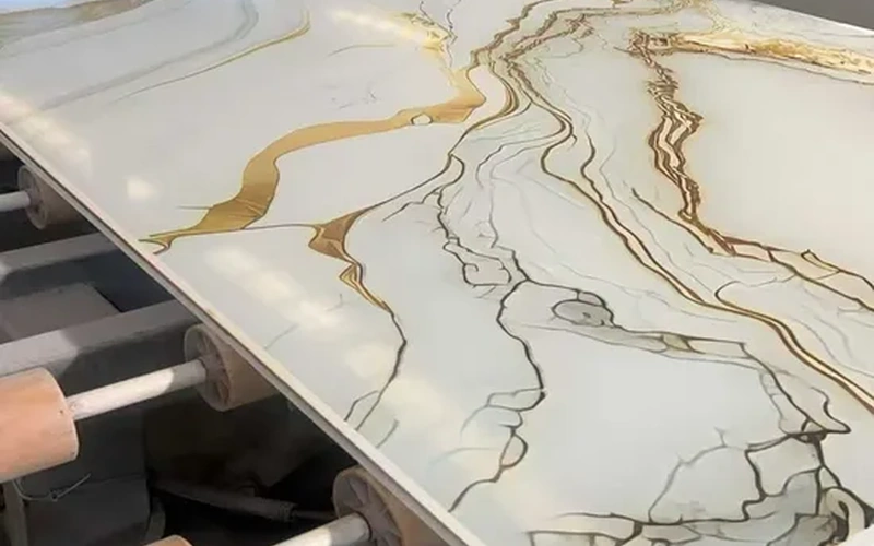 White Artificial Marble Engineered Stone Floor Tiles