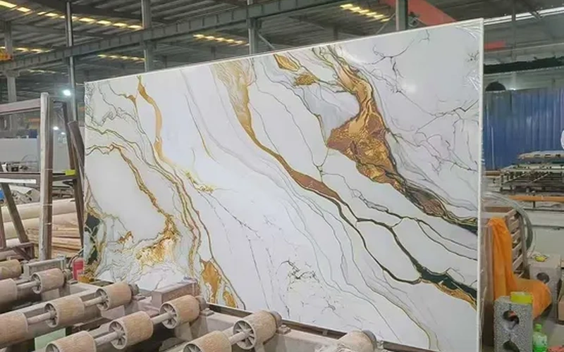 White Artificial Marble Engineered Stone Floor Tiles